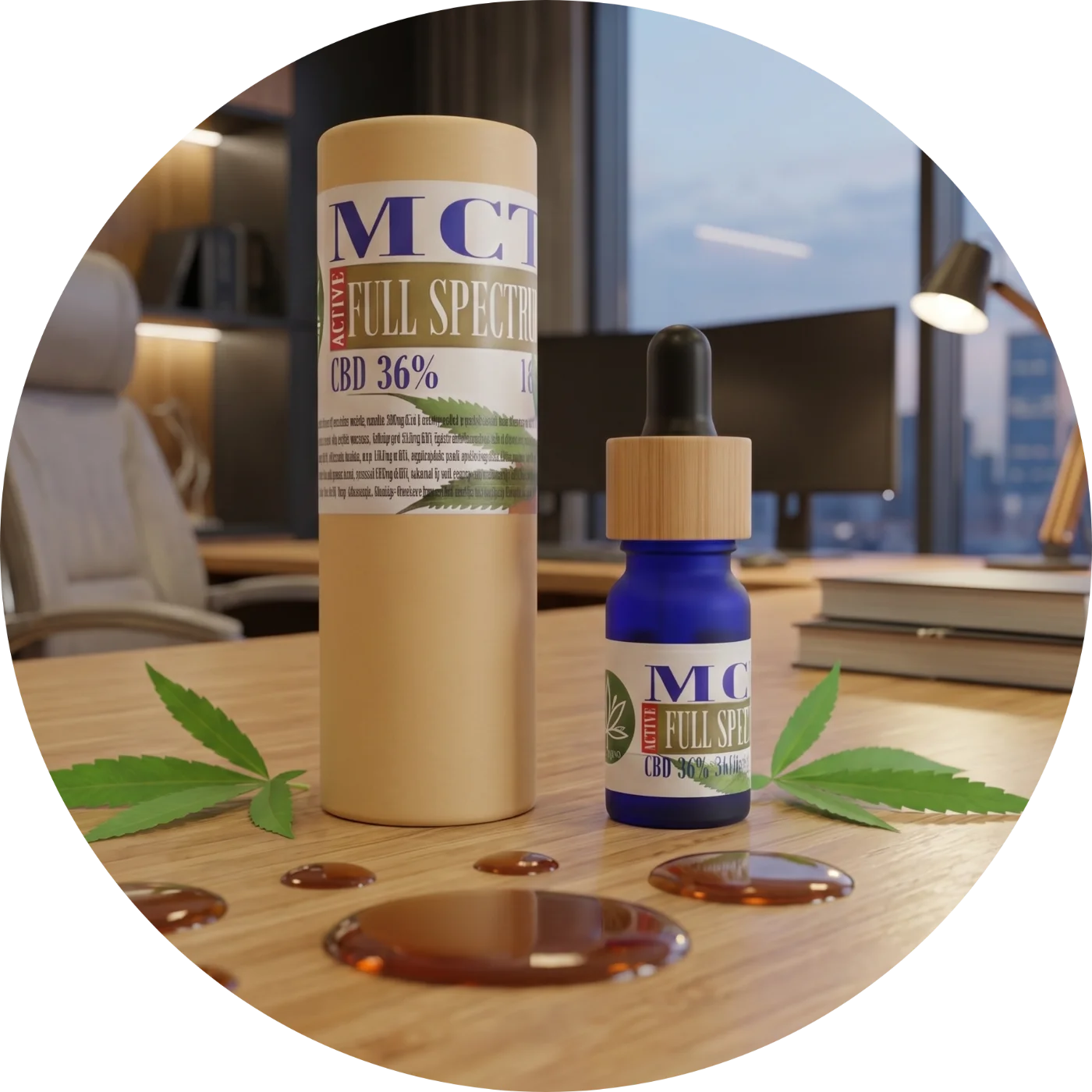 CBDITALY CBD Cannabis Oil 36% ACTIVE FULL SPECTRUM close-up detail of hemp wellness supplement bottle