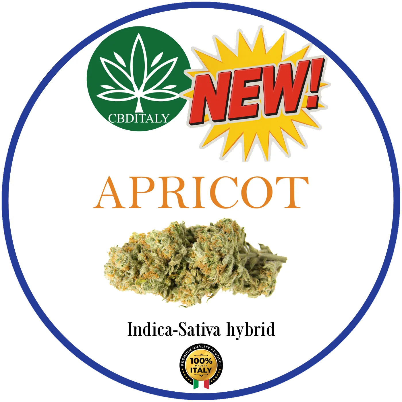 CBDITALY Apricot CBD 21% new Indica-Sativa hybrid hemp flower, premium made in Italy
